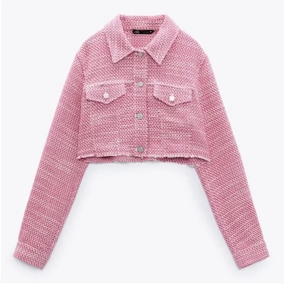 Blogger’s Favorite Zara Tweed Weave Textured Crop Jacket. Small. NWT. - Picture 7 of 15